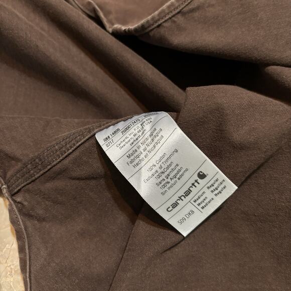 Carhartt Shirt Mens Medium Brown Oakman Twill Long Sleeve Button S09 Vintage - Picture 7 of 14